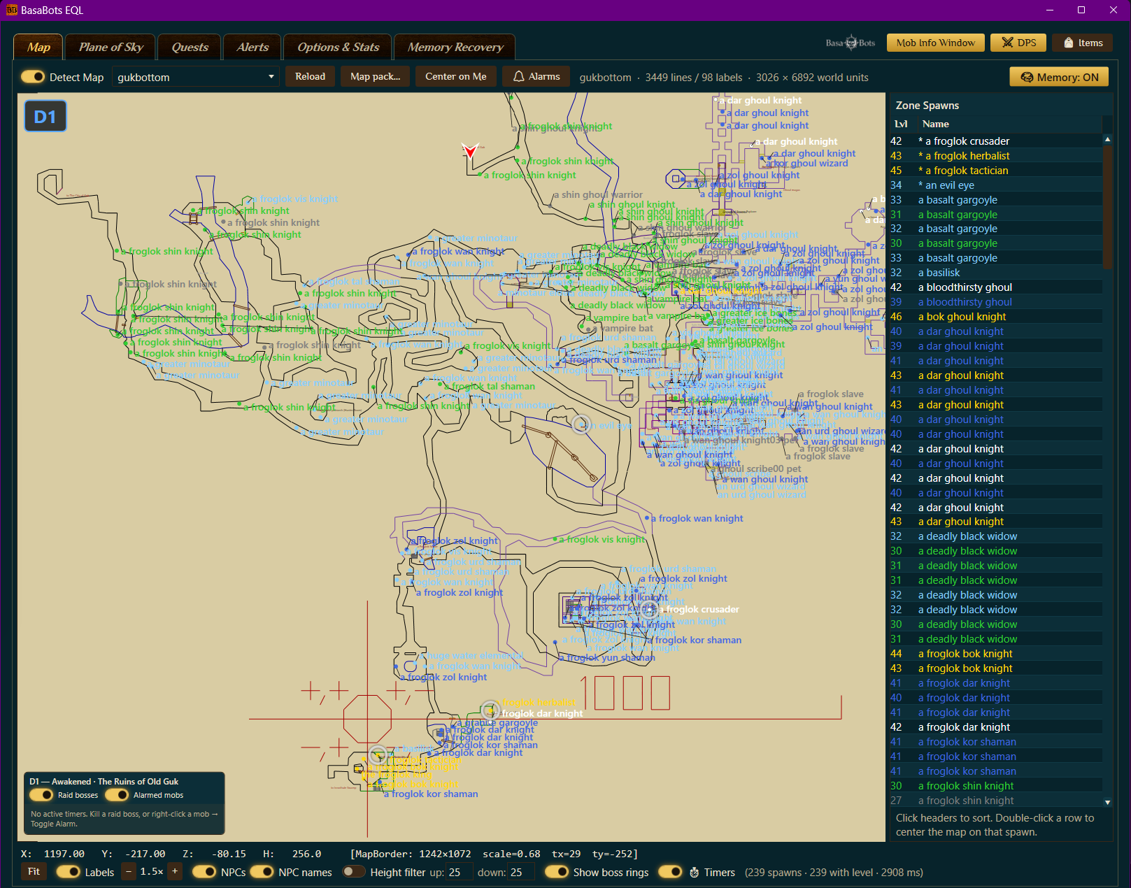 Live zone map